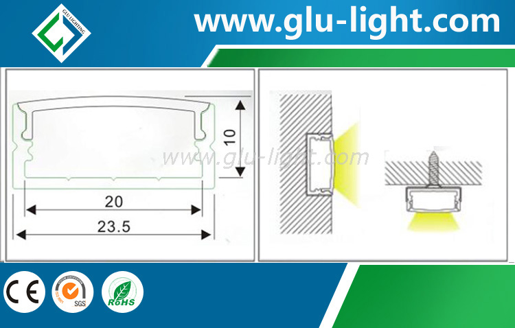product-594-379 China Alu led channel with PC cover end cap mounting clips for the led strip light