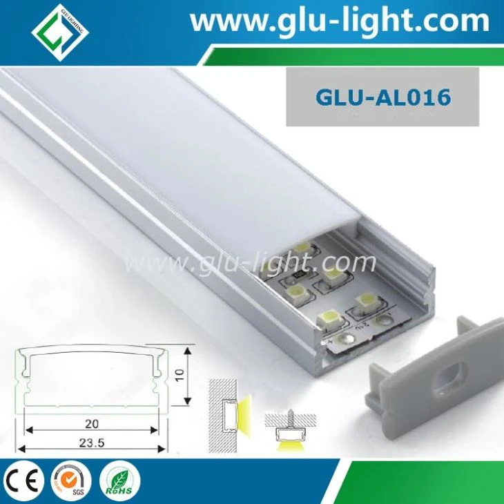China Alu-LED-Kanal mit PC-Abdeckungs-Endkappen-Montageclips für das LED-Streifenlicht